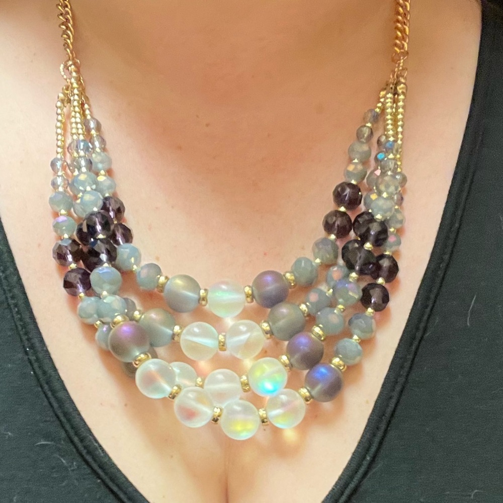 Ashley Cooper Aurora Borealis multi strand beaded necklace - Picture 5 of 7